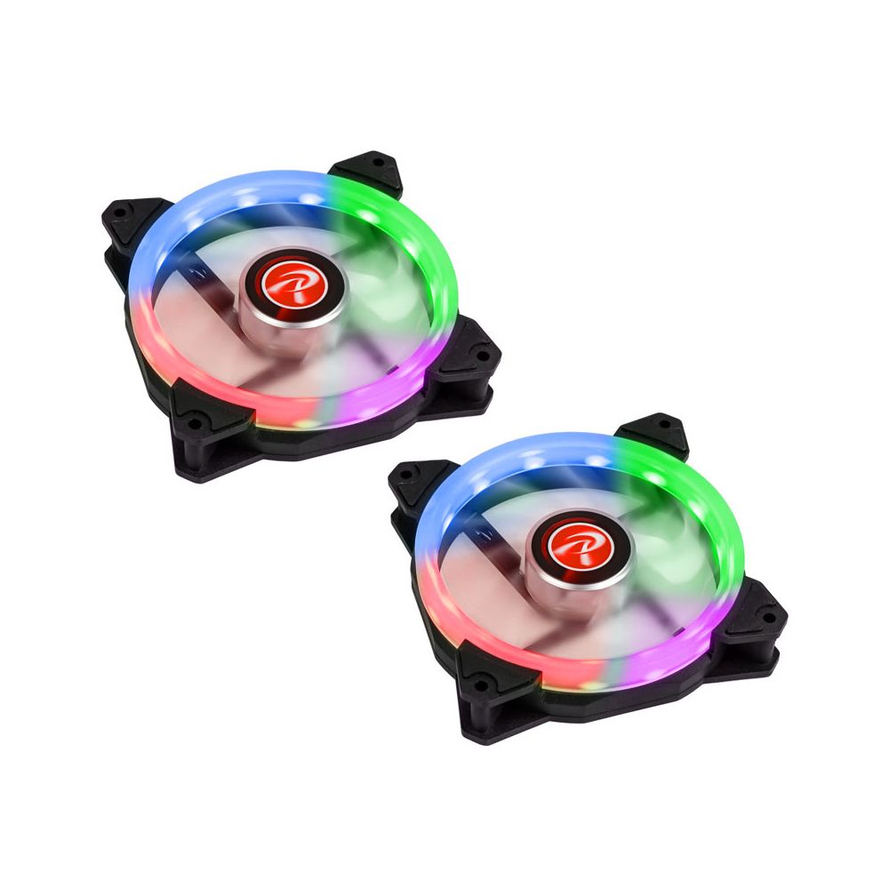 Raijintek - Ventilateur IRIS 12 Rainbow RGB LED - 120mm set de 2 + controleur - Ventilateur Pour Boîtier
