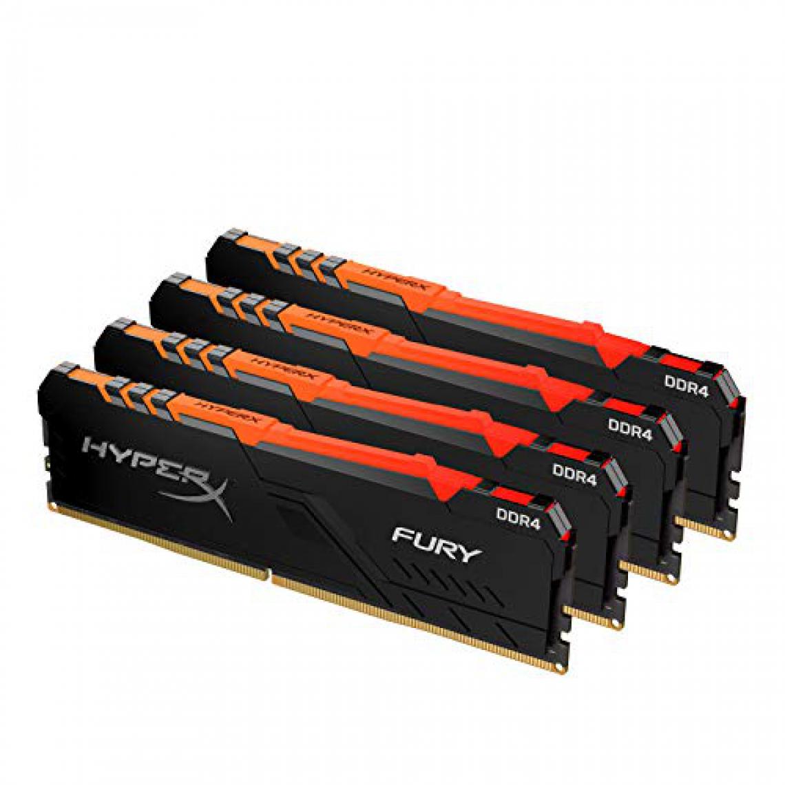 Hyperx - Fury RGB 64 Go (4 x 16 Go) DDR4 3600 MHz CL18 - RAM PC Fixe