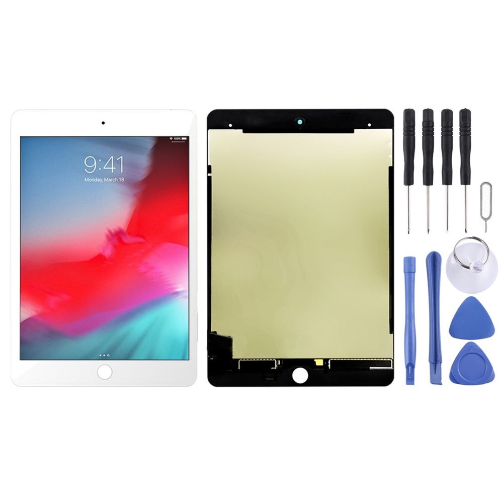 Wewoo - Ecran LCD et numériseur Assemblage complet pour iPad Mini 2019 7.9 pouces A2124 A2126 A2133 Blanc - Accessoires et Pièces Détachées