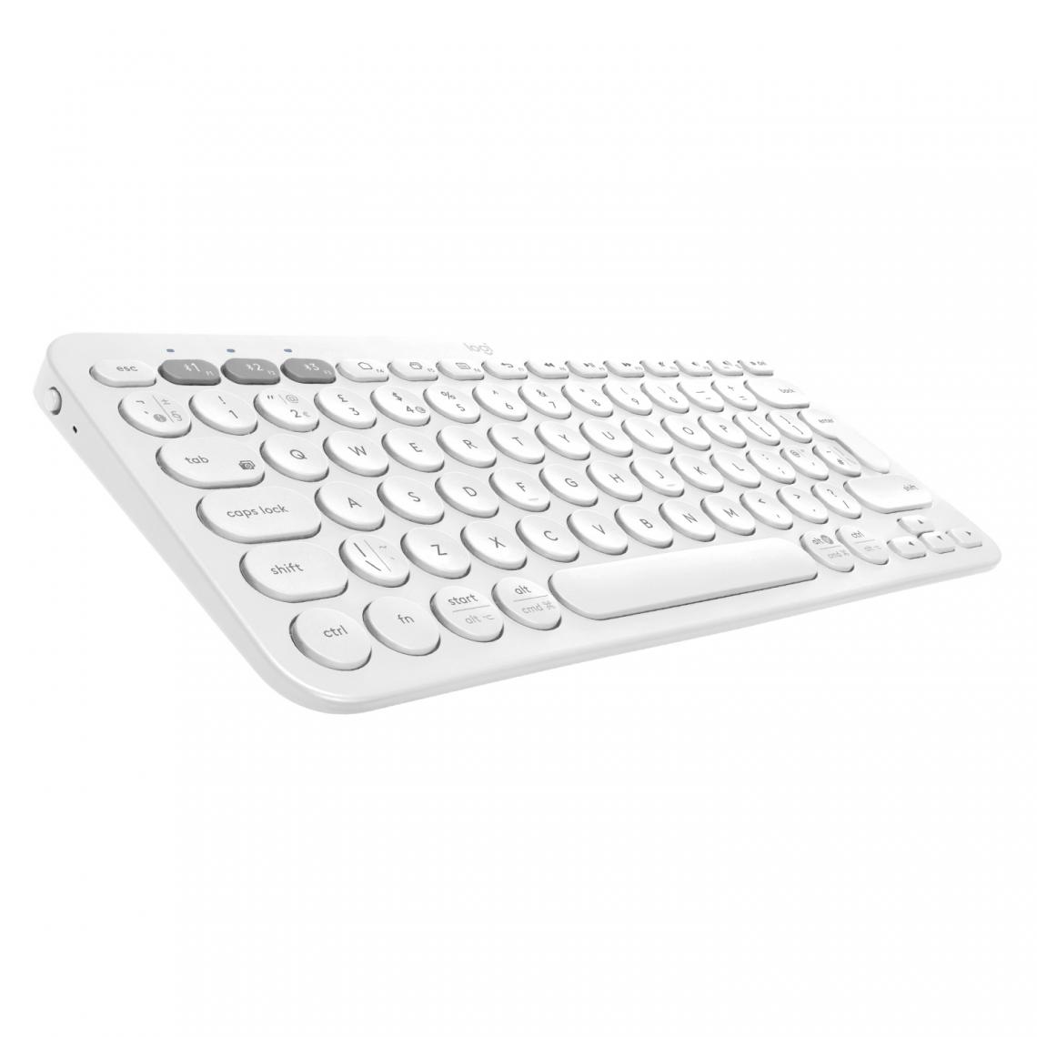 Logitech - Logitech K380 Multi-Device Bluetooth® Keyboard clavier QZERTY Anglais Blanc - Clavier