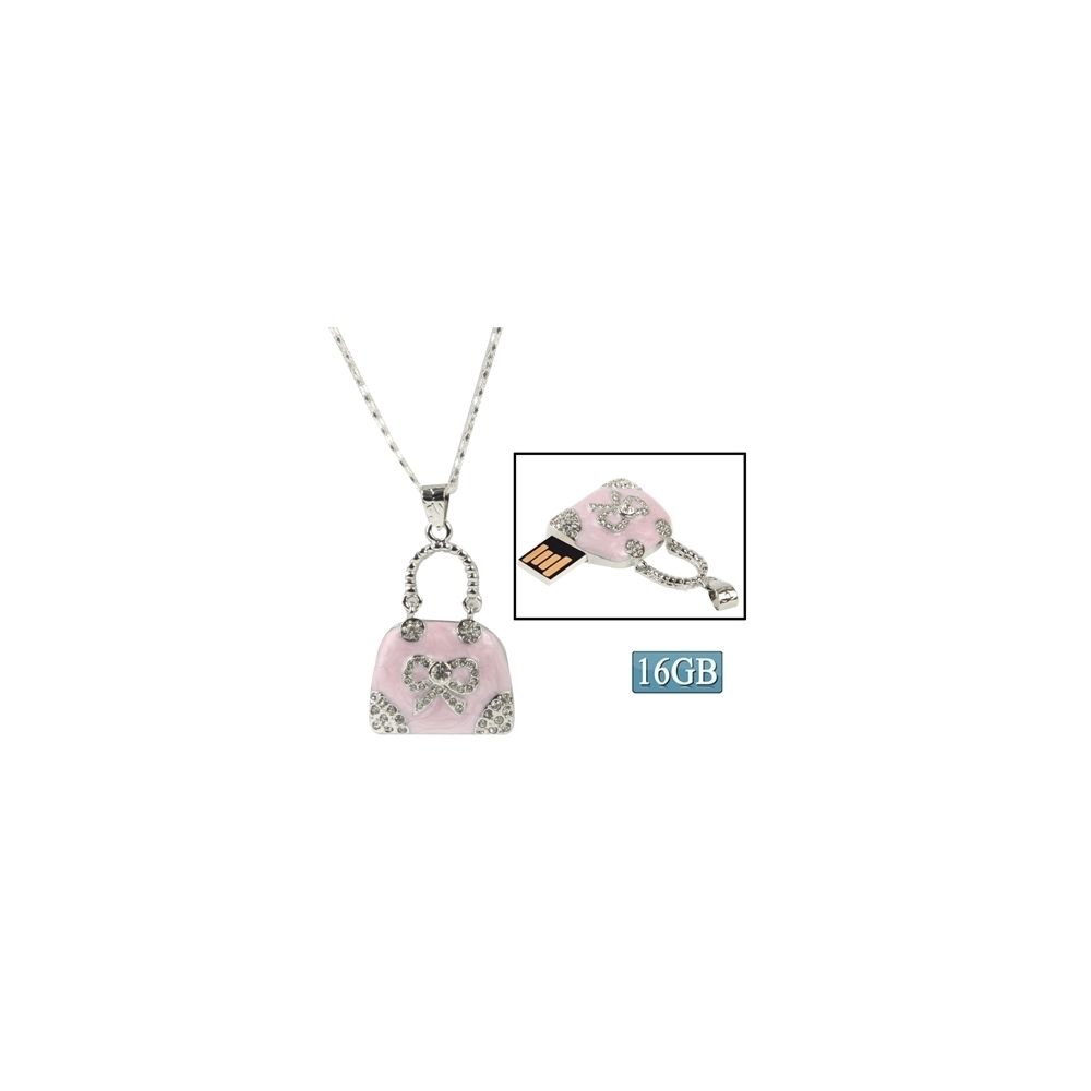 Wewoo - Clé USB Rose sac à main en forme de diamant bijoux collier USB Flash Disk 16 Go - Clés USB