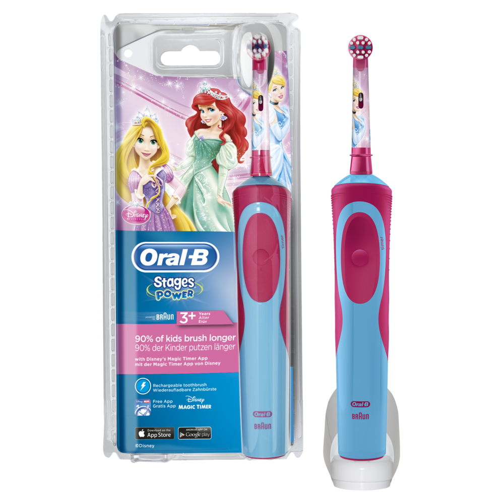 Oral-B - Oral-B Stages Power Brosse à dents électrique pour enfants avec Princesses Disney - Brosse à dents électrique