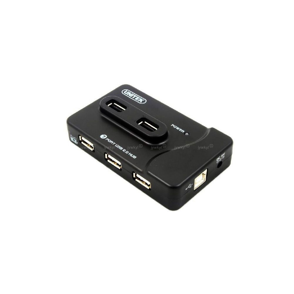 marque generique - 7 Ports USB 2.0 High Speed avec Alimentation et Bouton Marche/Arrêt - Hub