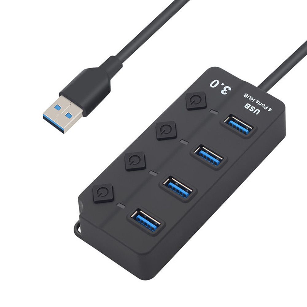 Shot - Hub 4 ports USB 3.0 pour PC ASUS VivoBook avec Alimentation Individuelle Multi-prises Adaptateur Rallonge (NOIR) - Hub