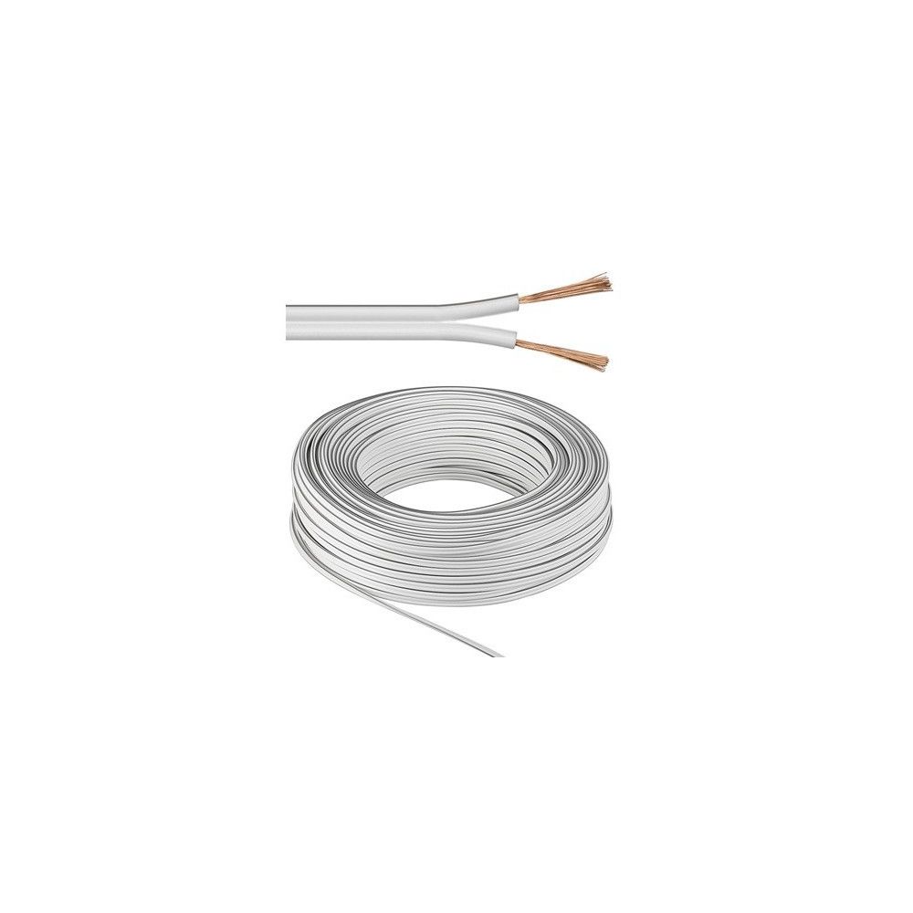 Alpexe - câble de haut-parleur blanc 25m - Enceintes Hifi