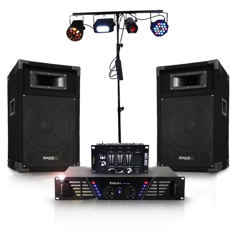 Ibiza Sound - Pack sonorisation DISCO DJ300 et lumière à LEDs complet DJLIGHT90 - Packs DJ