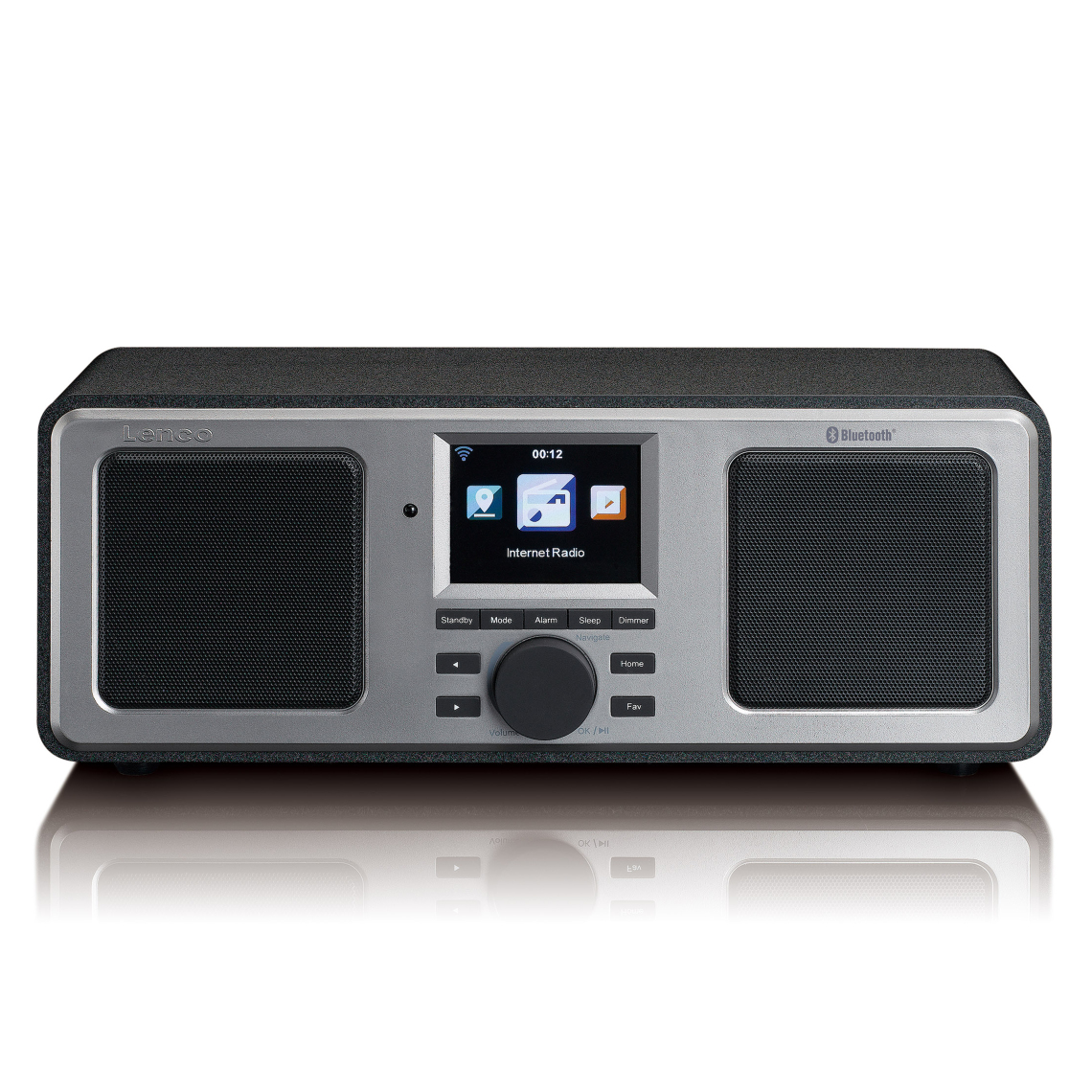 Lenco - Radio Internet avec WIFI/FM/Bluetooth/USB DIR-150BK Noir-Argent - Radio