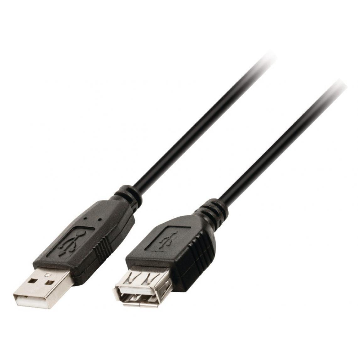 Ansco - Câble Extension USB A/M - USB A/F - 1,5 mètres (Mâle-Femelle) Noir - Câble antenne