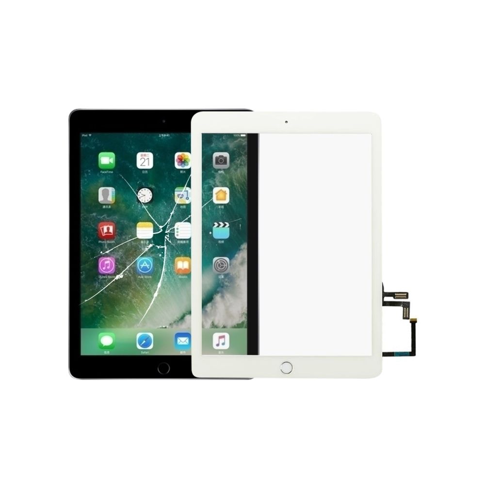 Wewoo - Pièce détachée Écran tactile avec câble Home Key Flex pour iPad 5 9,7 pouces 2017 A1822 A1823 (Blanc) - Accessoires et Pièces Détachées