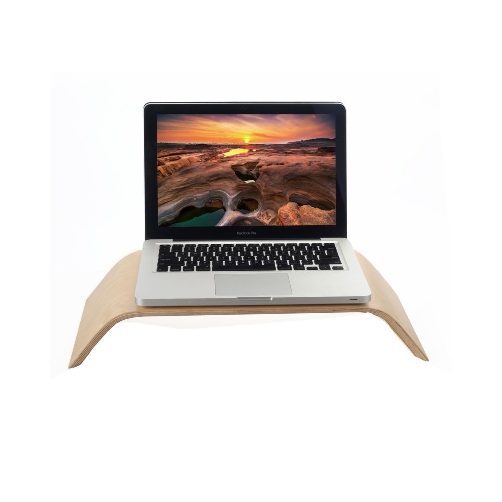 Wewoo - Support Holder blanc pour Apple Macbook, ASUS, Lenovo Artistique Bois Grain Bouleau Bureau Berceau - Pack Clavier Souris