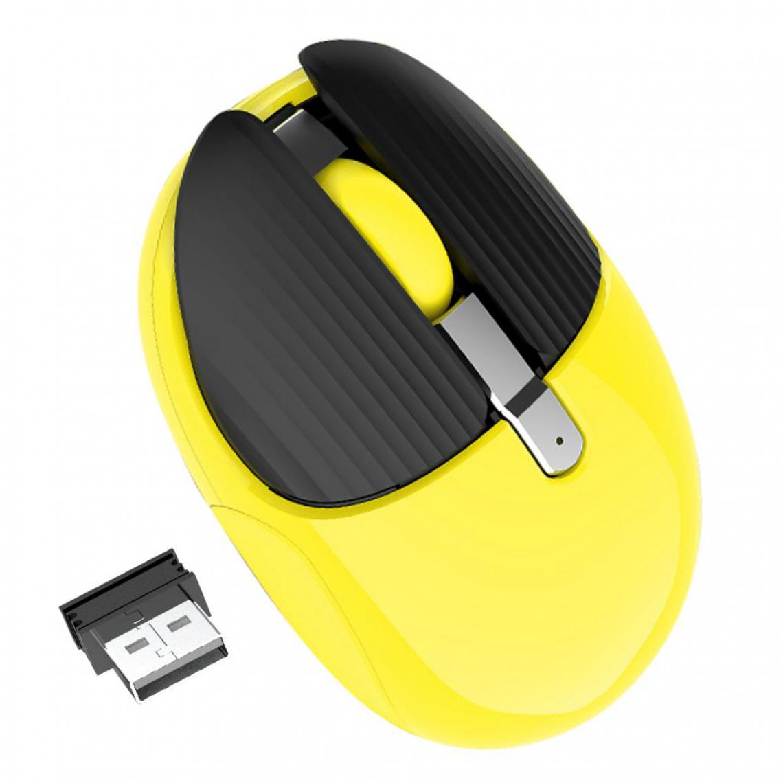 marque generique - Récepteur USB De La Souris Sans Fil 2.4G 1600DPI Pour Ordinateur Sans Fil 2.4G Jaune - Souris