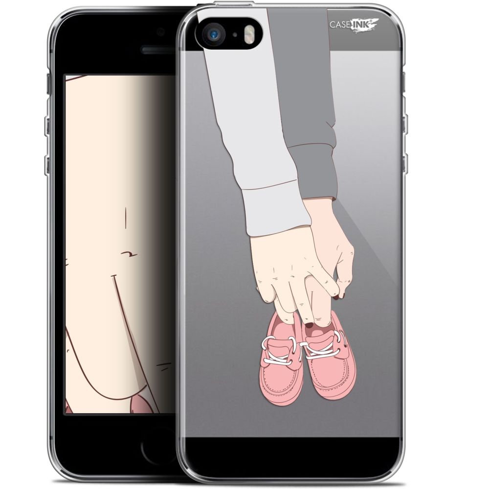 Caseink - Coque arrière Apple iPhone 5/5s/SE (4 ) Gel HD [ Nouvelle Collection - Souple - Antichoc - Imprimé en France] A Deux Mon Bébé - Coque, étui smartphone