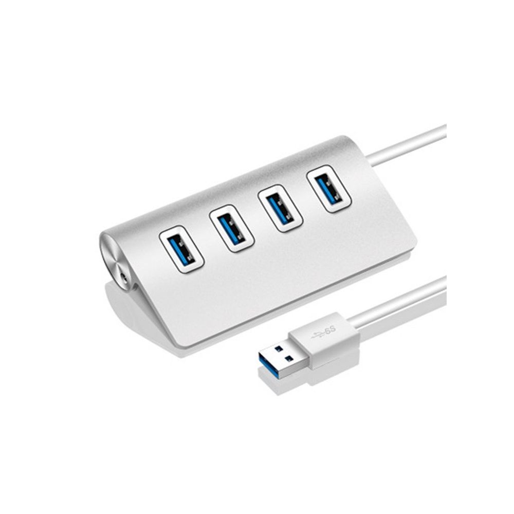 Shot - Hub Metal 4 ports USB 2.0 pour PC Multi-prises Adaptateur Rallonge (ARGENT) - Hub