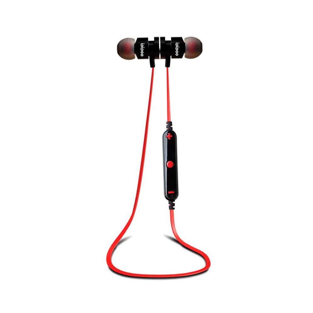 E-Thinker - Écouteur Bluetooth V4.2 Stéréo Sans Fil Magnétiques pour Téléphone iPad Ordinateur Rouge - Casque