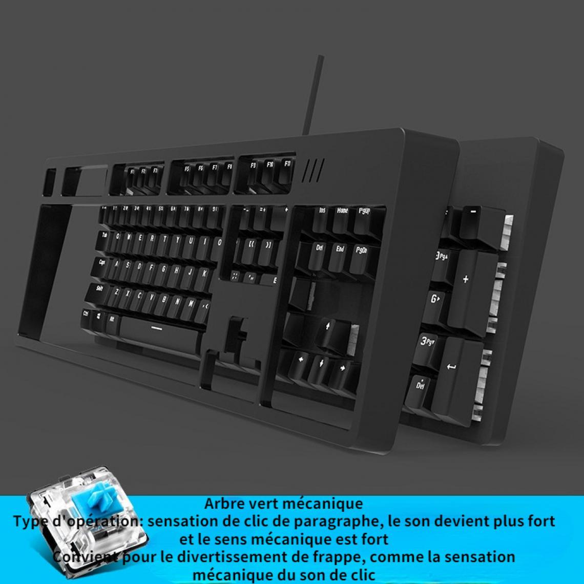 Gengyouyuan - Black Lord DKM150 clavier mécanique esports jeu vert axe noir thé noir axe ordinateur portable de bureau manger poulet clavier - Clavier