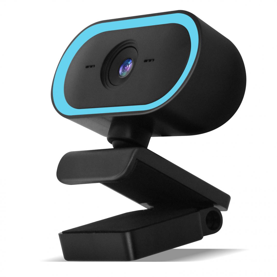 Avizar - Webcam USB 2K 1440P Caméra Grand Angle Microphone Antibruit Trépied Bleu - Webcam