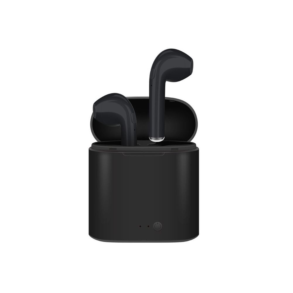 Ledwood - Ecouteurs Bluetooth avec boitier de charge - LEDTWSBLACK - Noir - Casque