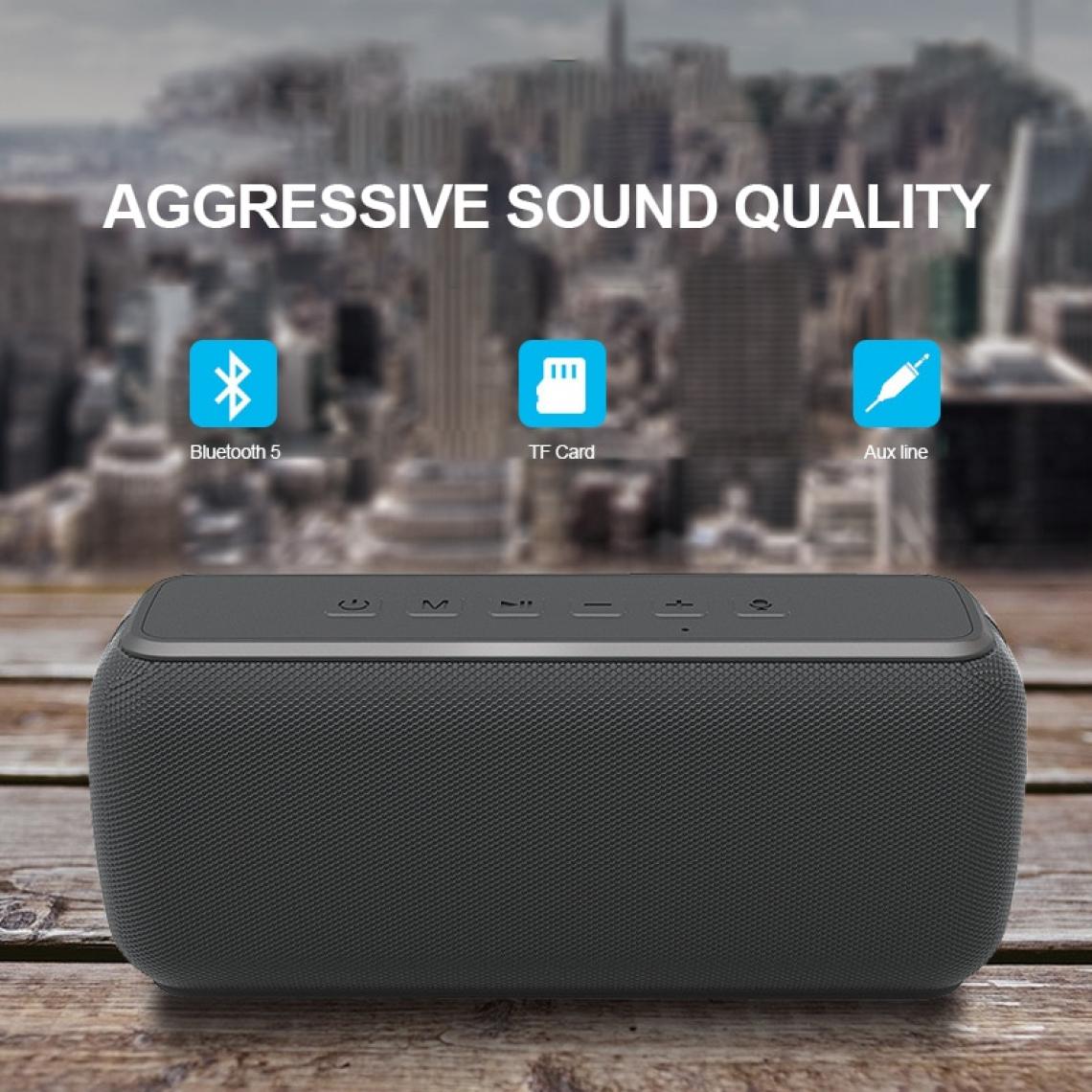 Universal - Haut-parleur Bluetooth portable noir haute puissance étanche DSP colonne de basse centre de musique extérieure TWS subwoofer support TF | haut-parleur portable(Le noir) - Hauts-parleurs