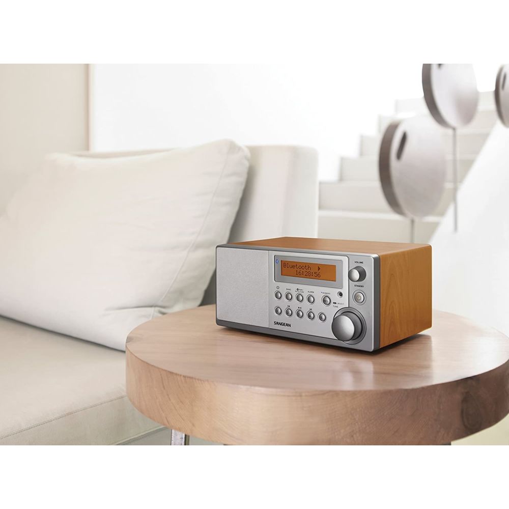 Sangean - radio de table DAB+ FM Bluetooth AUX-in noyer gris - Radio