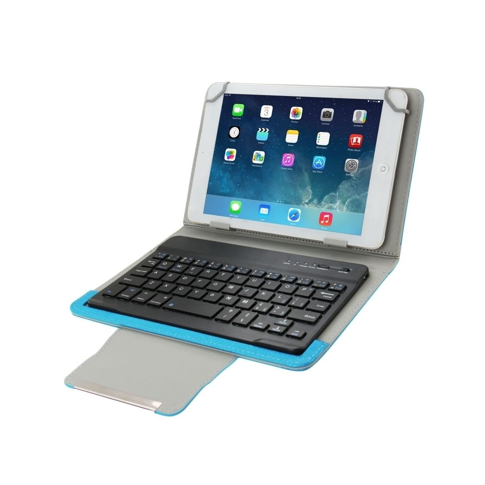 Wewoo - Clavier QWERTY bleu pour tablette PC 7 pouces Housse en cuir universelle avec Bluetooth séparable et support - Clavier