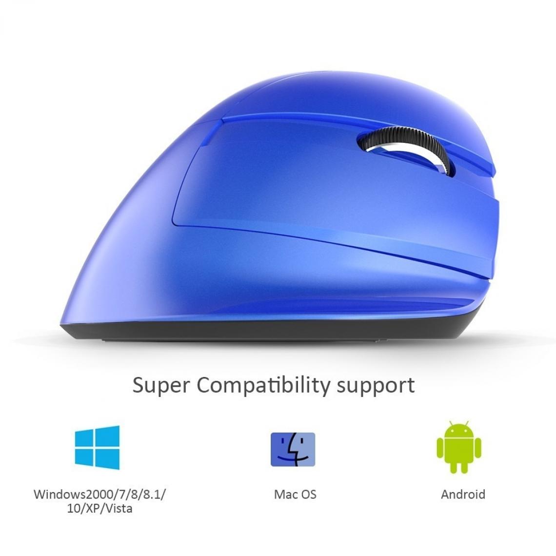 Universal - Mini 2,4GHz Sans fil Mouse silencieuse 2400 DPI Souris verticale ergonomique rechargeable avec Bluetooth 4.0 Modèle PC | Mouse - Souris