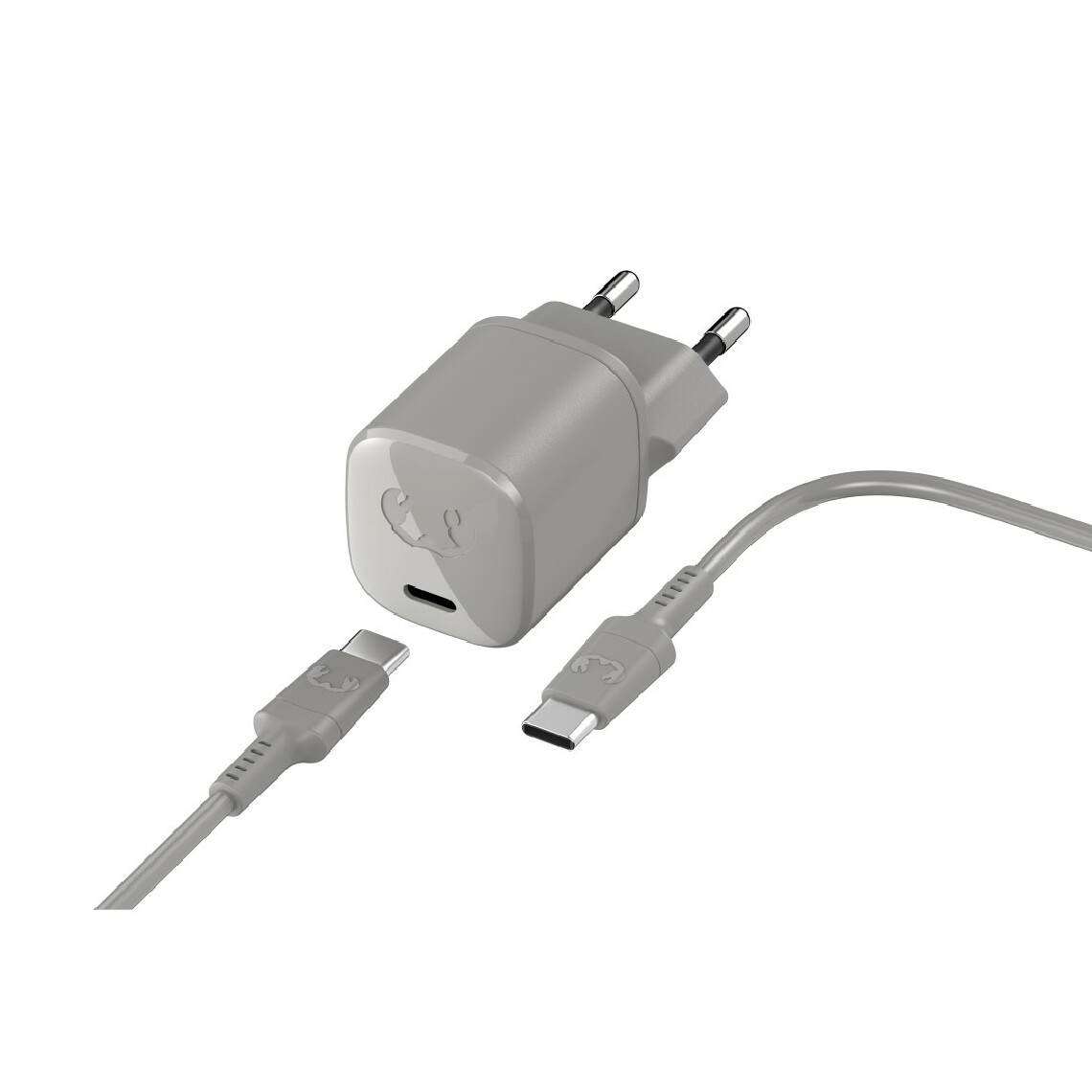 Fresh'N Rebel - Mini chargeur USB-C 18W + Câble USB-C 1,5m, Gris clair - Joystick