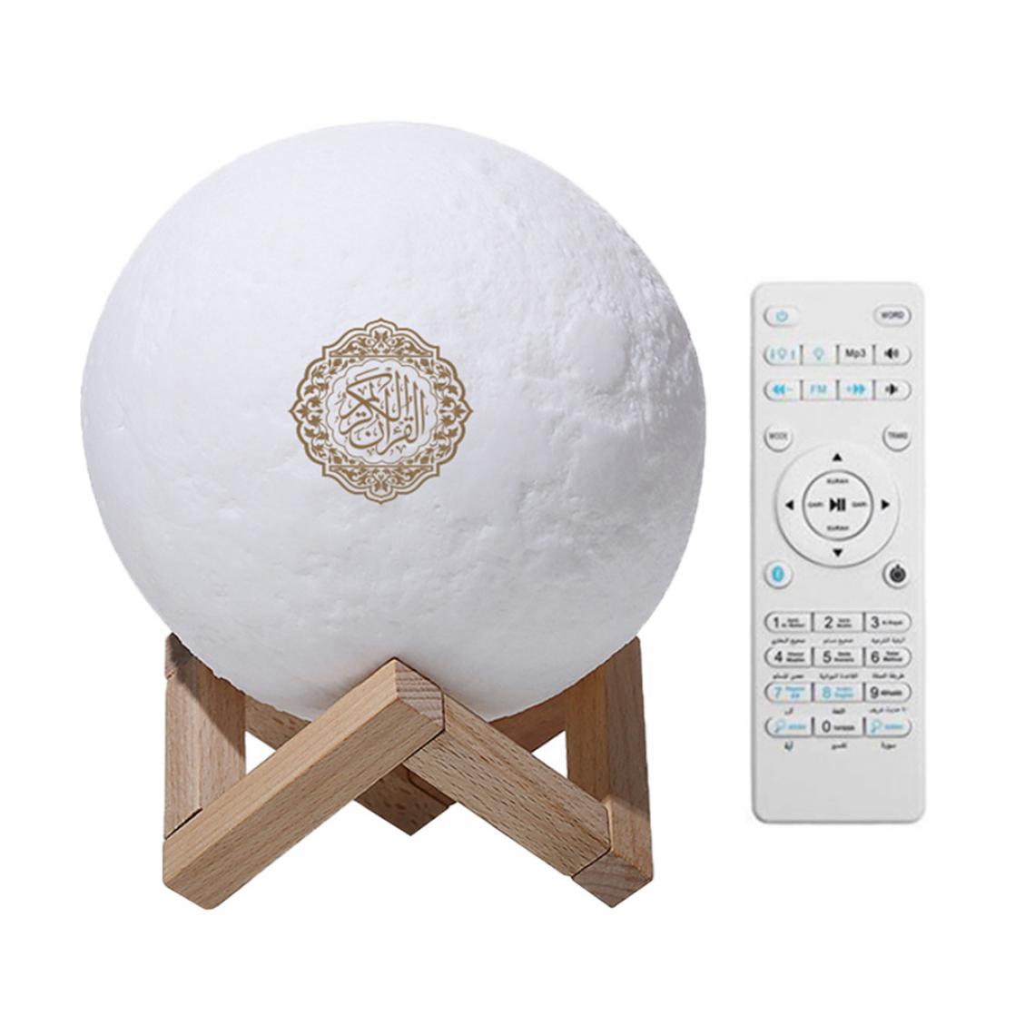 marque generique - Islam 3D Moon Coran Haut-Parleur Bluetooth Moon Night Lamp Light Set 8GB TF FM - Barre de son