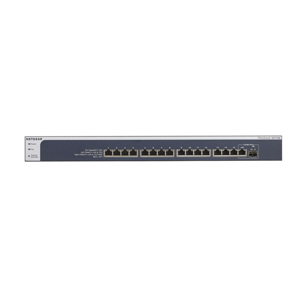 Netgear - Netgear XS716E Géré L2 10G Ethernet (100/1000/10000) Noir 1U - Switch