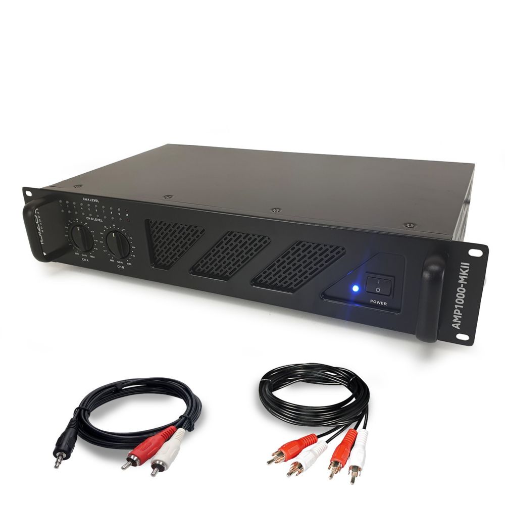 Itpms - Amplificateur de sonorisation 2 x 600W - Ibiza Sound AMP800-MKII + Cable RCA + PC - Ampli
