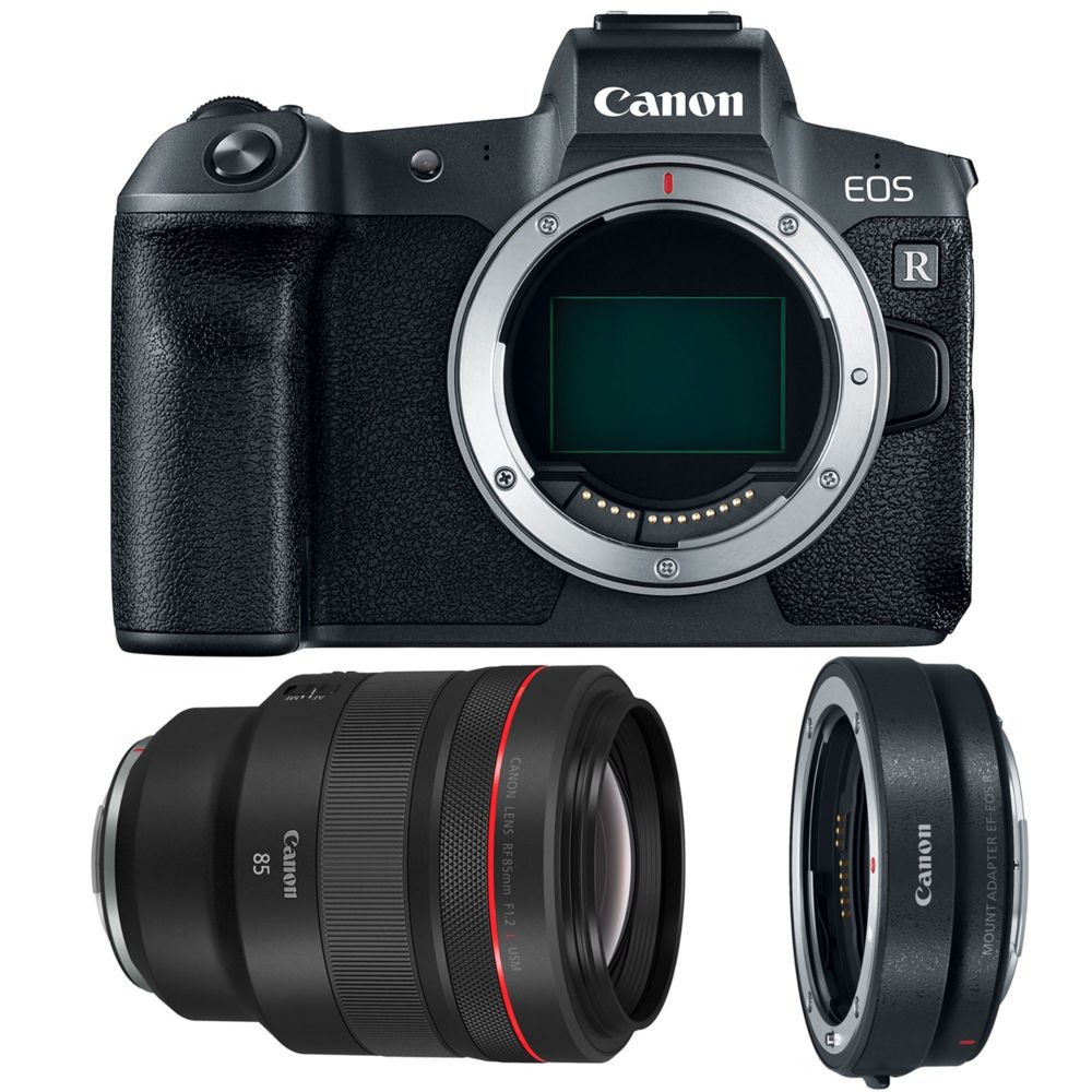 Canon - CANON EOS R + RF 85mm F1.2 L USM + EF-EOS R Mount Adapter - Reflex Grand Public