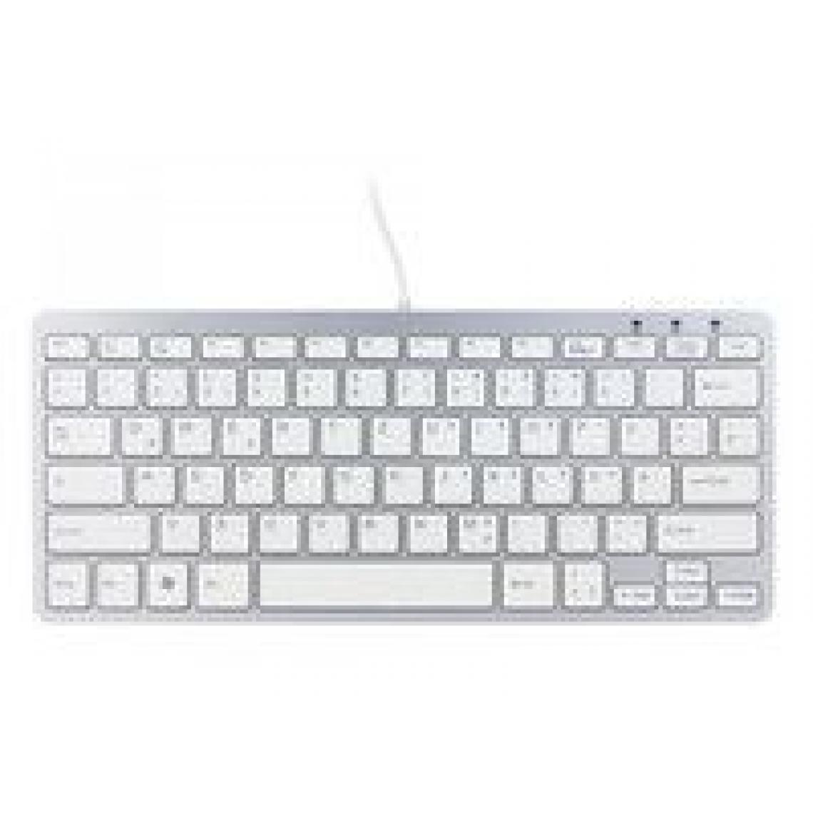 Inconnu - Ergo compact keyboard QWERTZ, Silver/White - Clavier