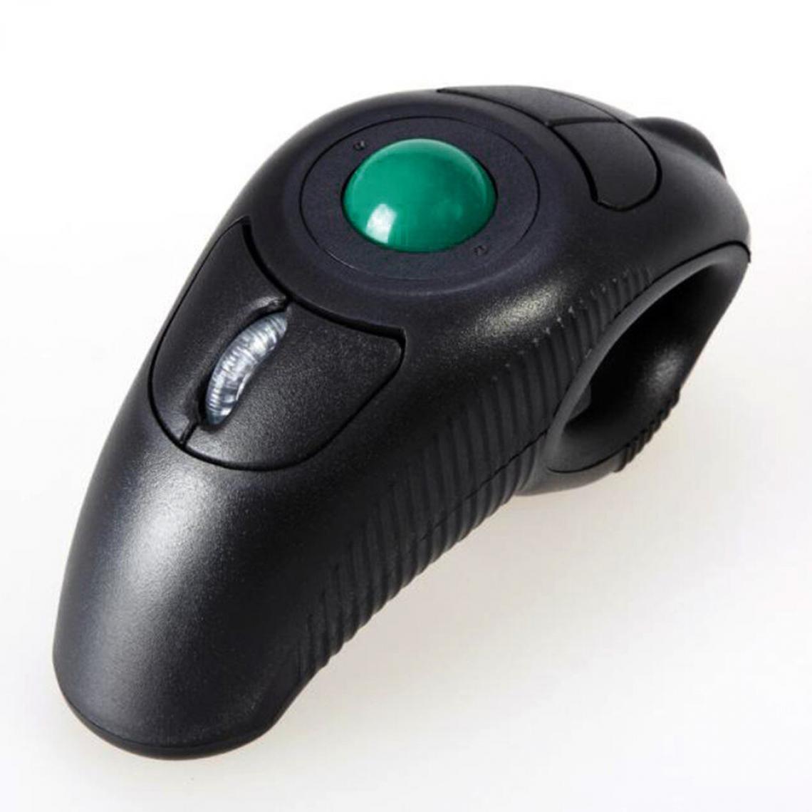 Universal - 2.4g air sans fil souris trackball portable port USB contrôle du pouce souris trackball portable distance de réception 15 mètres noir(Le noir) - Souris