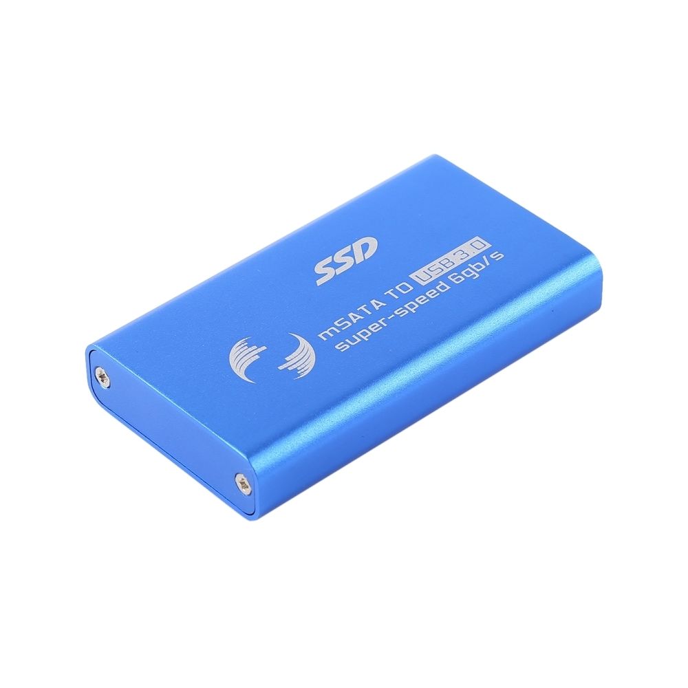 Wewoo - Disque dur Externe SSD SSD 240GB Boîtier de mobile à interface ultra rapide 240 Go mSATA à USB3.0 (Bleu) - Disque Dur externe