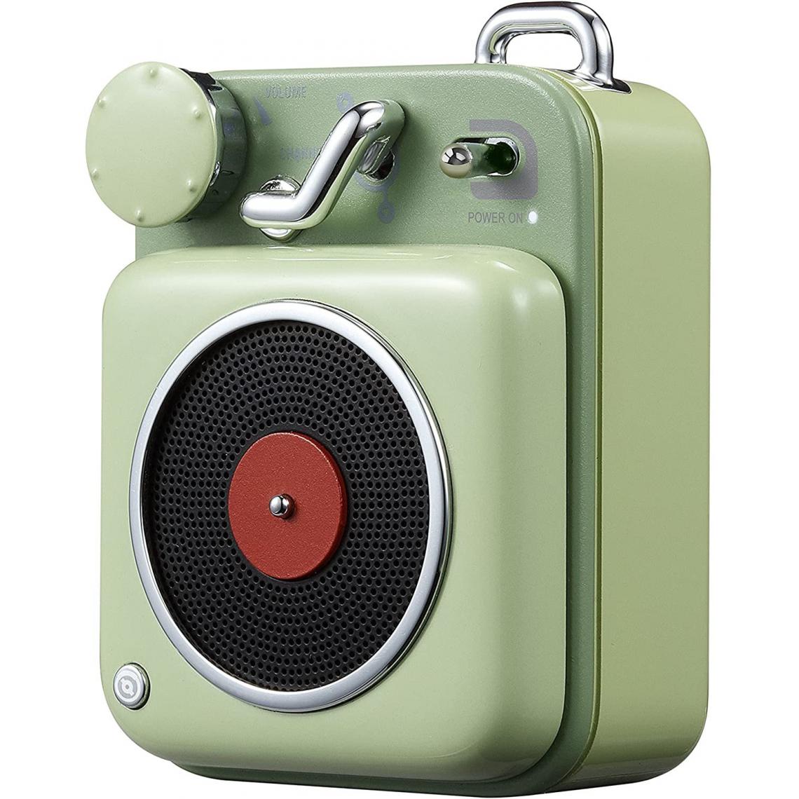 Chrono - Rétro Haut-Parleur Bluetooth- Button Haut-Parleur sans Fil Bluetooth-Portable Rétro Vintage Loudspeaker-Enceinte Portable Bluetooth pour Maison Bureau Cuisine Voyages et l'extérieur,Vert - Enceintes Hifi