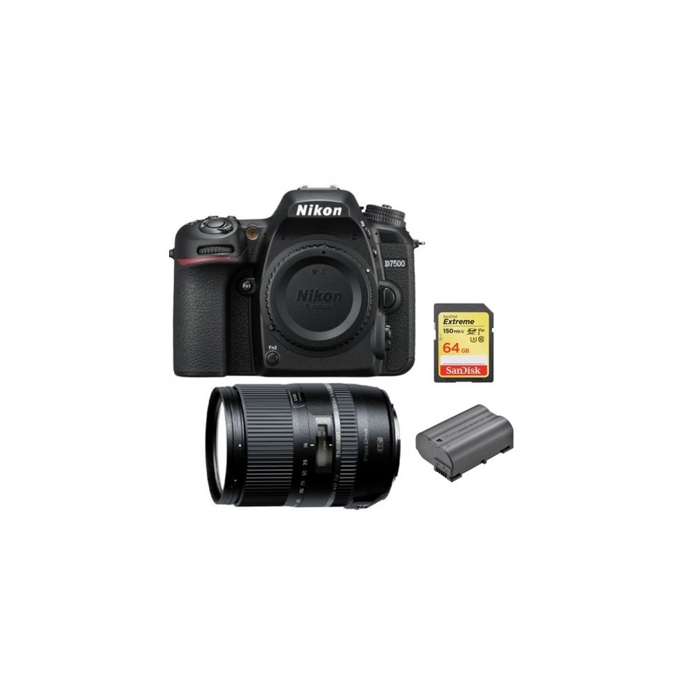 Nikon - NIKON D7500 + TAMRON 16-300mm F3.5-6.3 Di II VC PZD MACRO (B016) + 64GB SD card + EN-EL15A Battery - Reflex Grand Public