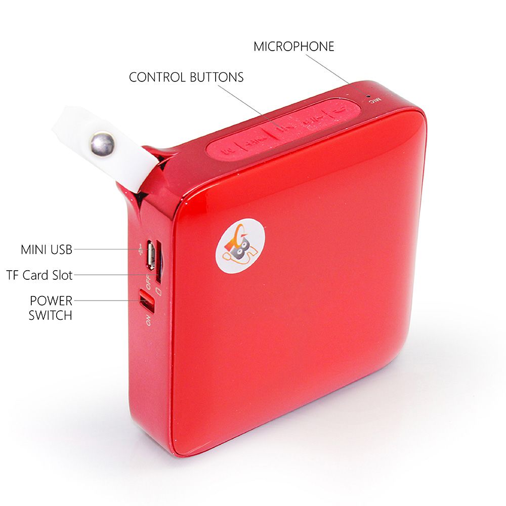 Tbs - TBS®2509 Rouge Haut-Parleur Bluetooth Portable waterproof étanche avec Microphone - Enceinte Sans-Fil Puissant et Kit Main-Libre avec lecteur de carte, compatible avec tous les appareils équipés de Bluetooth, smartphones, tablettes, laptops, et desktops - Hauts-parleurs