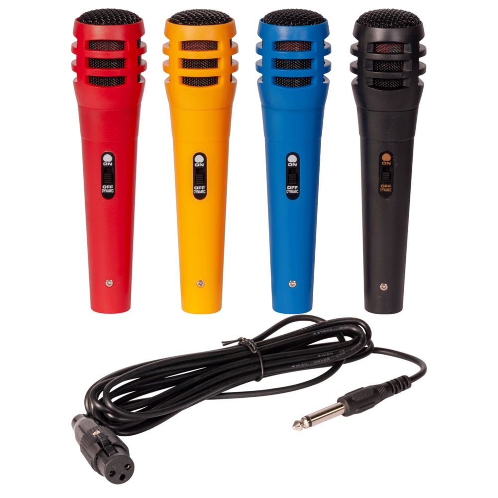 Ltc Audio - Pack de 4 microphone de couleur avec cordon XLR/Jack 6.35mm - Accessoires DJ