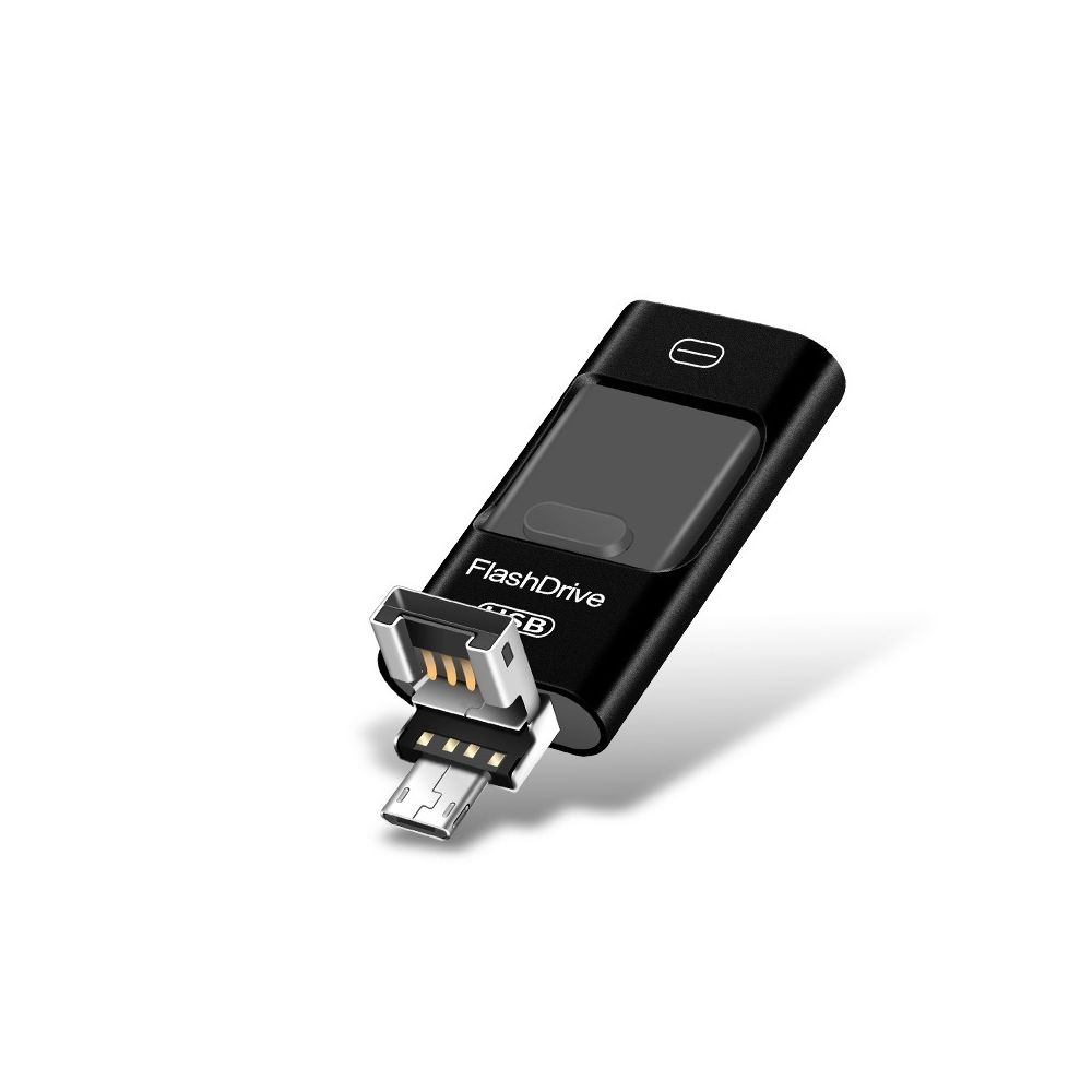 Wewoo - Clé USB iPhone iDisk 16 Go USB 2.0 + 8 broches + Mirco USB Ordinateur Android iPhone USB à double usage pour les métaux noir - Clavier