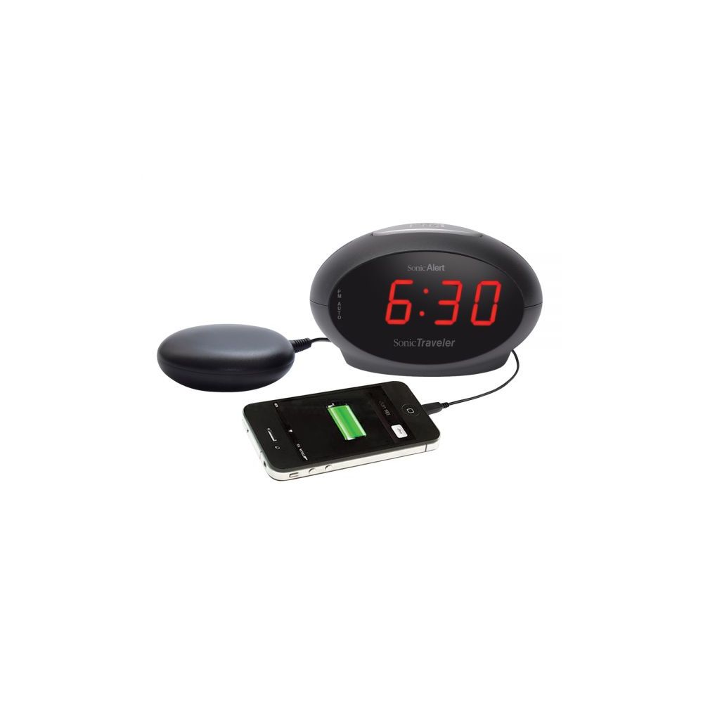 Geemarc - Réveil puissant Sonic Bomb 75dB -port USB chargeur smartphone - 2 alarmes -vibreur - Radio