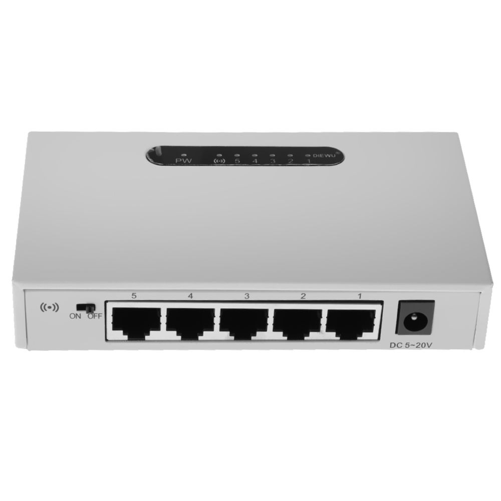 marque generique - 5port 10 / 100m commutateur de réseau de bureau rapide ethernet switch lan adaptateur blanc - Accessoires streaming