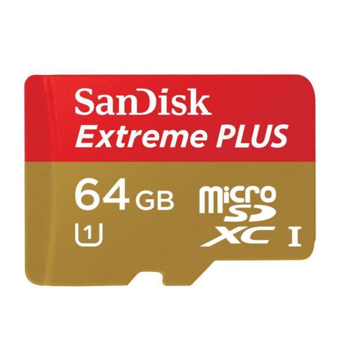 Mgm - SanDisk SDSDQX-064G-U46A Extreme Plus Carte mémoire microSDXC UHS-I classe 10 64 Go avec adaptateur - Accessoires Boitier PC