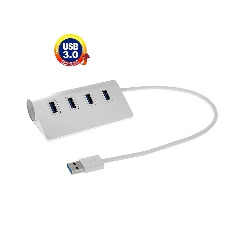 Wewoo - Hub USB 3.0 argent Haute vitesse 5Gbps 4 Ports USB 3.0 Portable Aluminium USB Splitter, 2 To - Hub