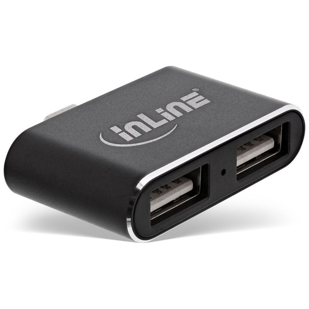 Inline - Mini hub USB 2.0 InLine®, AF USB Type-C M à 2x USB, noir - Hub