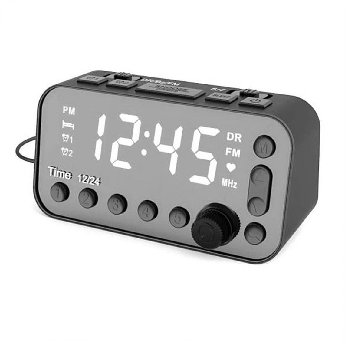 Universal - Radio FM DAB Réveil numérique LCD Rétroéclairage Double port USB Minuteur de sommeil Bureau Chambre Voyage | - Radio