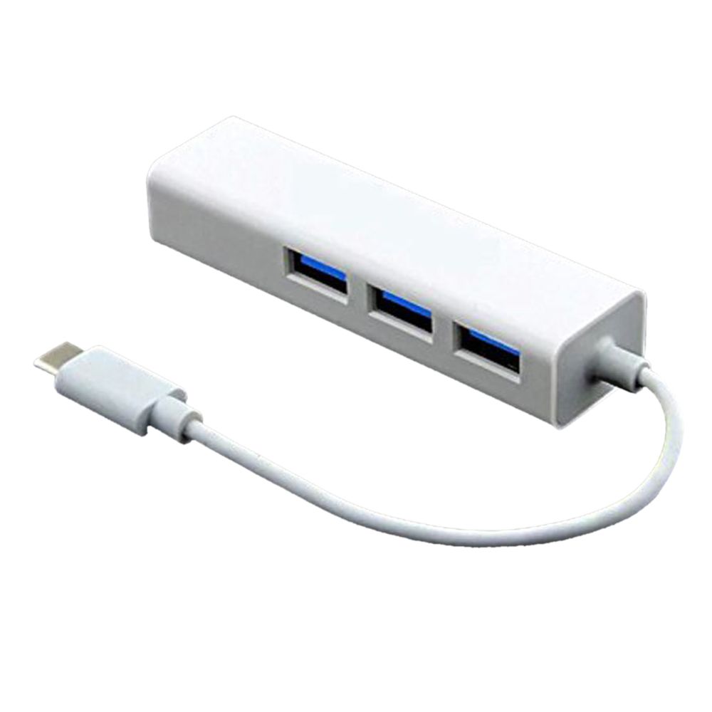 Cabling - CABLING USB Type C Male - 3 port USB 3.0 Hub | 1 ports Rj45 Ethernet Gigabit 10/100/1000 Mbps pour ordinateur portable / netbook + PC / MAC | Plug & Play | blanc - Hub