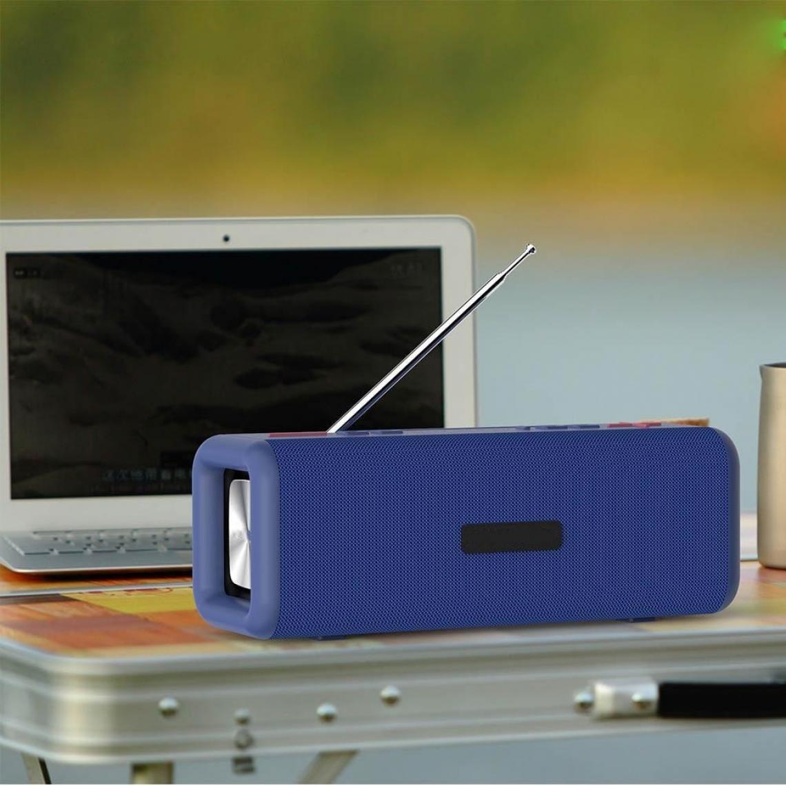 Wewoo - Enceinte Bluetooth T9 Sans fil 4.2 Haut-parleur 10W Boîte de son portable Radio numérique FM Stéréo 3D SurroundPrise en charge Mains-libres et TF & AUX Bleu - Enceintes Hifi