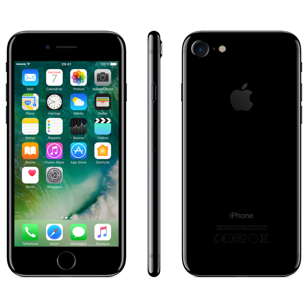 Apple - iPhone 7 - 256 Go - MN9C2ZD/A - Noir de Jais - iPhone
