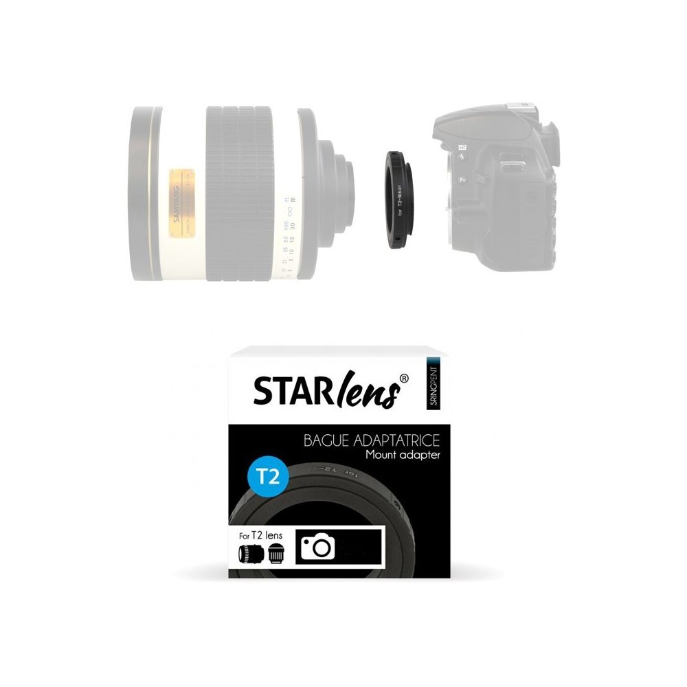 Starblitz - STARBLITZ bague d'adaptation T2 pour boitier NIKON F - Tous nos autres accessoires