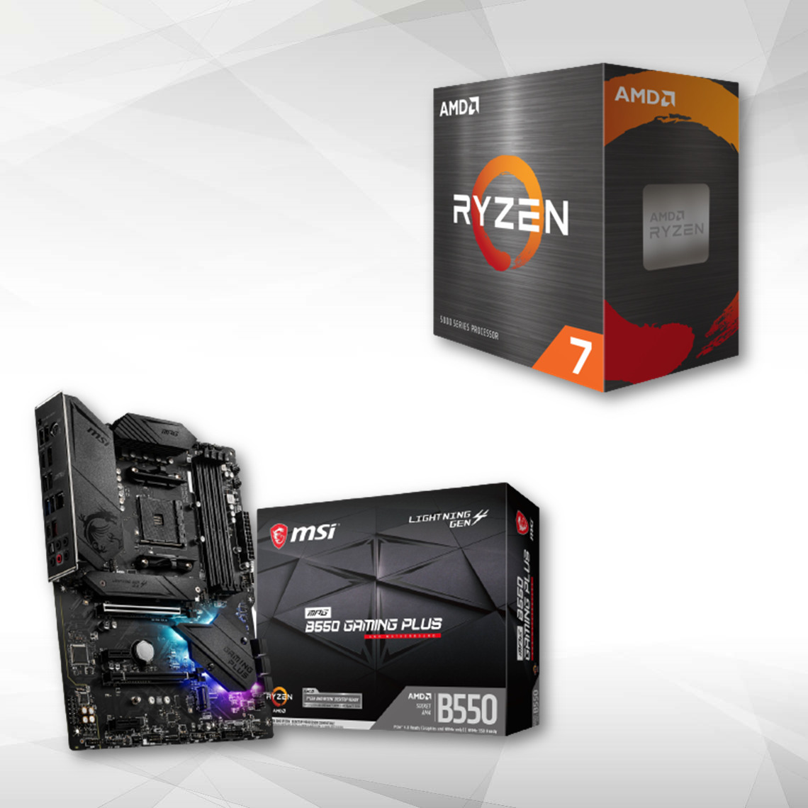 Amd - Processeur Ryzen 7 5800X - 3,8/4,7 GHz + AMD MPG B550 GAMING PLUS - ATX - Packs Processeur, Carte mère et Mémoire