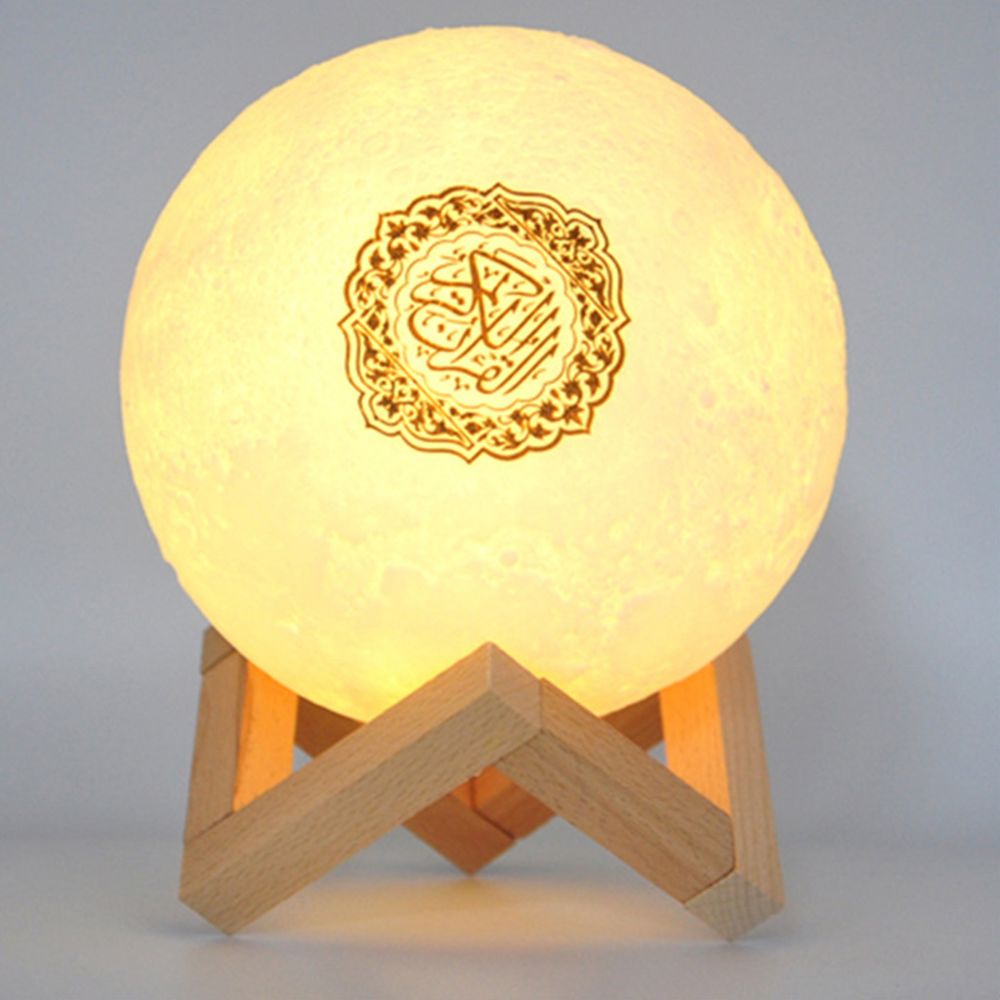 marque generique - Impression 3D Coran Musulman Sans Fil Bluetooth Haut-Parleur LED Nuit Moonlight Lampe - Enceintes Hifi